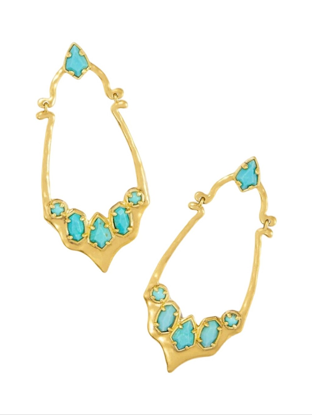 Kendra Scott Yellow Rose Montana Statement Earrings in gold turquoise New